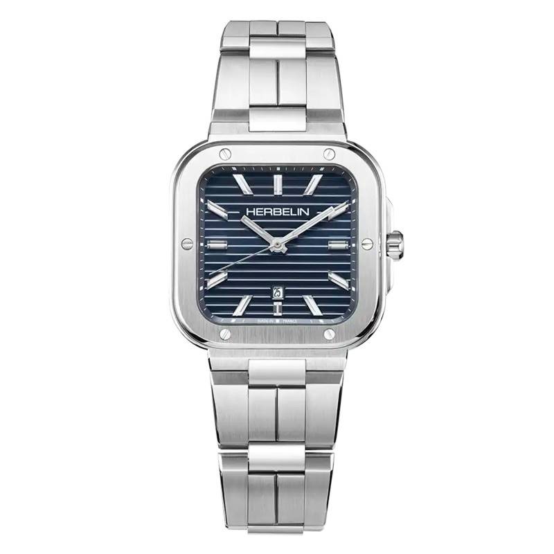 Montre Cap Camarat Square Quartz Bleu & Acier 14546B15 - Herbelin
