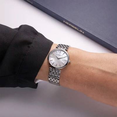 Epsilon Quartz Mother-of-Pearl & Steel Watch 17116B19 - Herbelin
