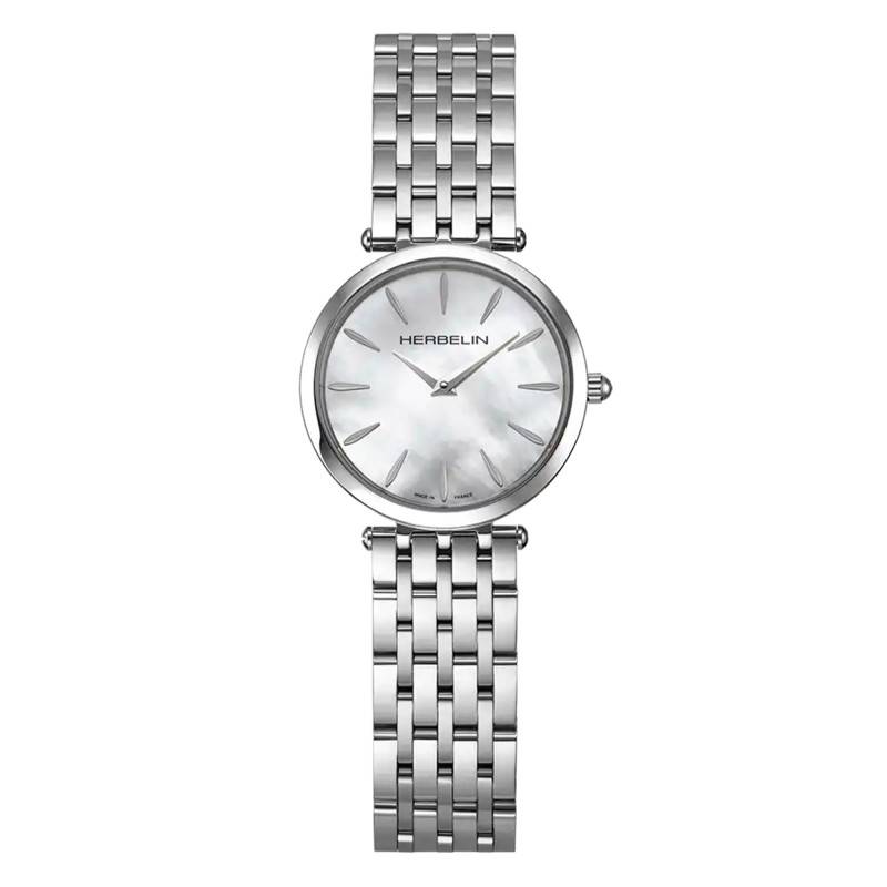 Epsilon Quartz Mother-of-Pearl & Steel Watch 17116B19 - Herbelin