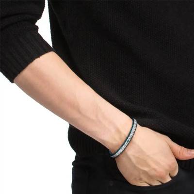 Métropole Grey & Green Steel Bracelet, Adjustable Length 19 cm - 2040590 - Lacoste