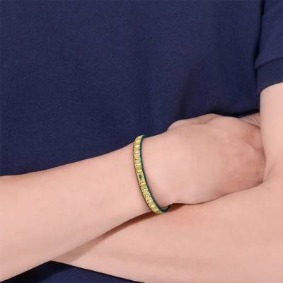 Gold & Green Steel Métropole Bracelet, Adjustable Length 19 cm - 2040587 - Lacoste