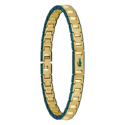 Gold & Green Steel Métropole Bracelet, Adjustable Length 19 cm - 2040587 - Lacoste