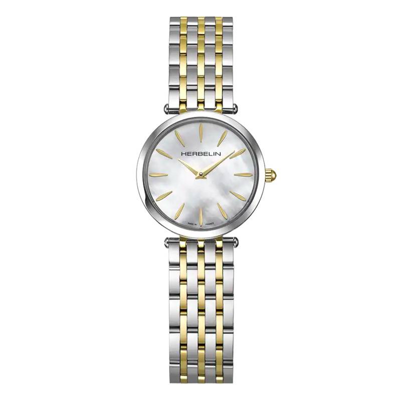 Epsilon Quartz Mother-of-Pearl & Gold PVD Steel Watch 17116BT19 - Herbelin