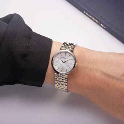 Epsilon Quartz Mother-of-Pearl & Gold PVD Steel Watch 17116BT19 - Herbelin