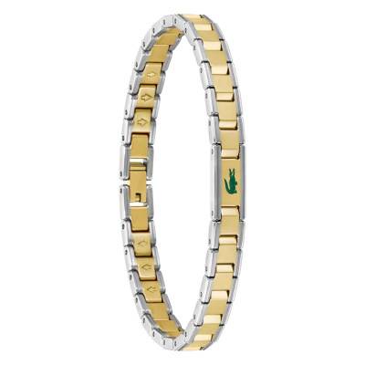 Gray & Gold-Tone Stainless Steel Métropole Bracelet, Adjustable Length 19 cm - 2040586 - Lacoste