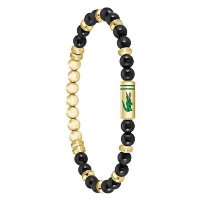 Gold Steel & Black Onyx Matchpoint Bracelet, Length 19 cm - 2040593 - Lacoste