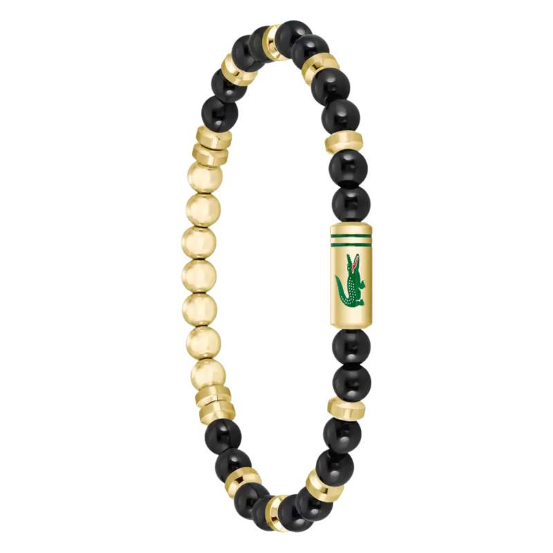 Gold Steel & Black Onyx Matchpoint Bracelet, Length 19 cm - 2040593 - Lacoste