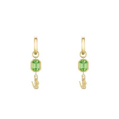 Deva Gold-Tone Stainless Steel & Green Crystal Drop Earrings - 2040608 - Lacoste