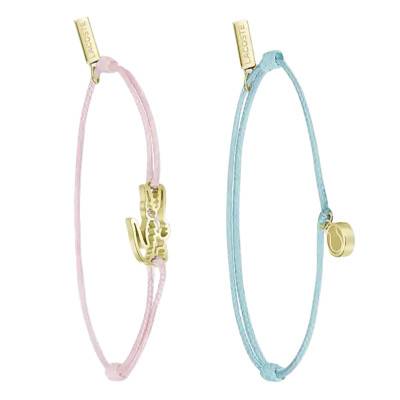 Bracelets Cordons Crocodile Rose et Bleu en Acier Doré & Cristal Rose - 2070062 - Lacoste