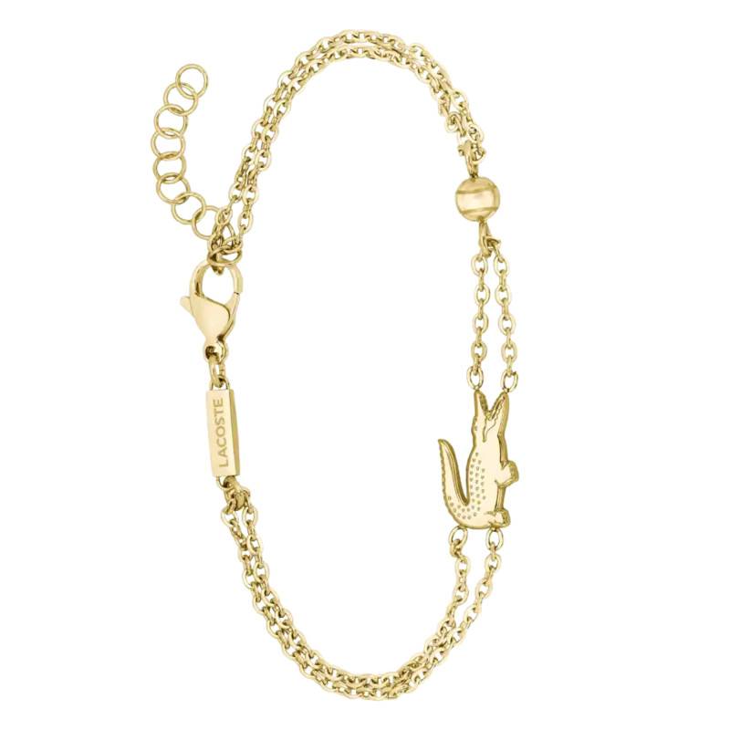 Gold-Tone Steel Crocodile Bracelet, 25 cm Adjustable Length - 2040581 - Lacoste