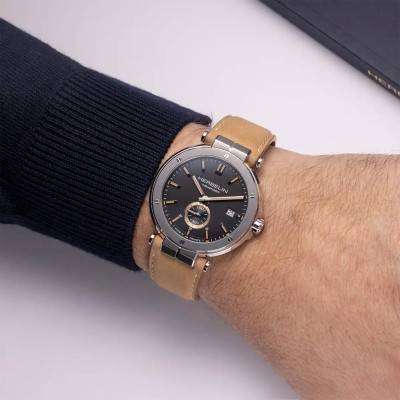 Newport Quartz Black & Beige Leather Watch 18389A24SA - Herbelin