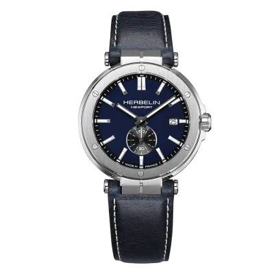 Montre Newport Quartz Bleu et Cuir Bleu 18389A45 - Herbelin