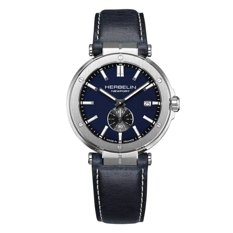 Newport Quartz Blue & Blue Leather Watch 18389A45 - Herbelin