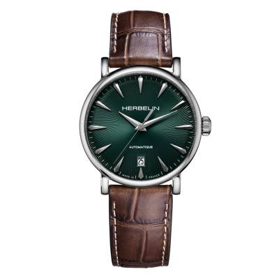 Inspiration Automatic Steel Brown Leather Watch 2047AP16MA - Herbelin
