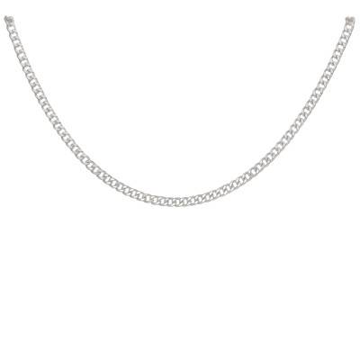 925 Silver Curb Chain, Length 41 cm to 71 cm, Width 3.20 mm - Emanessence
