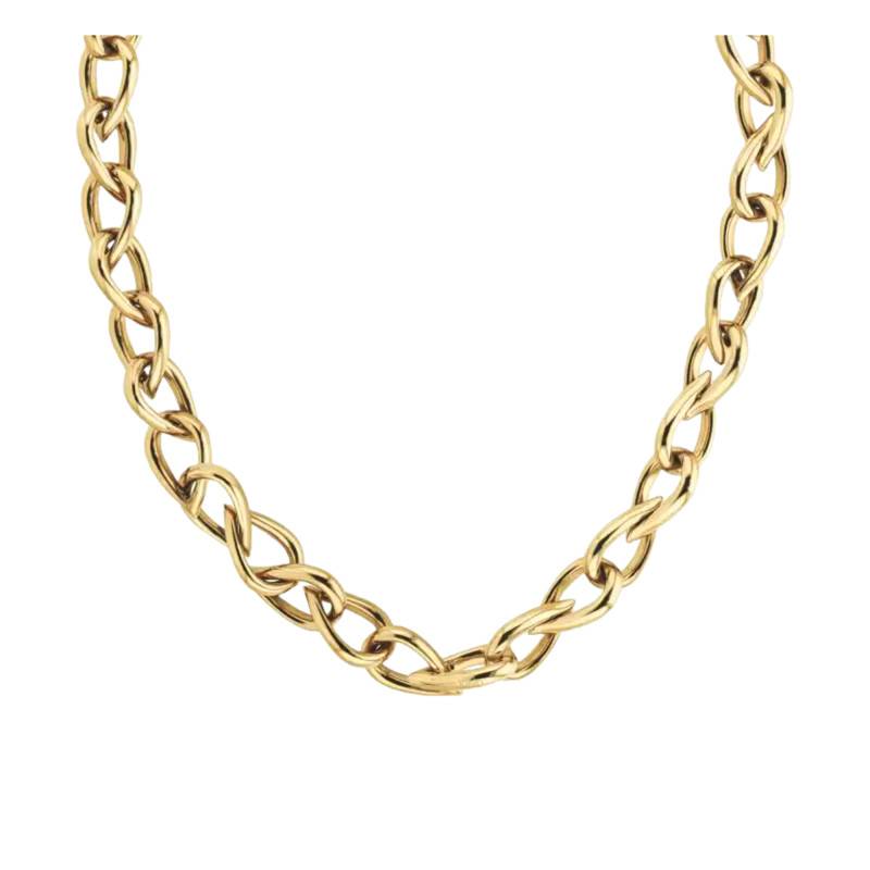 Collier Chaîne Sculptured Drops en Acier Doré, Longueur 40 cm - 35000954 - Calvin Klein
