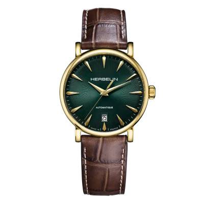 Gold PVD & Brown Leather Inspiration Automatic Watch 2047P16MA - Herbelin - Herbelin