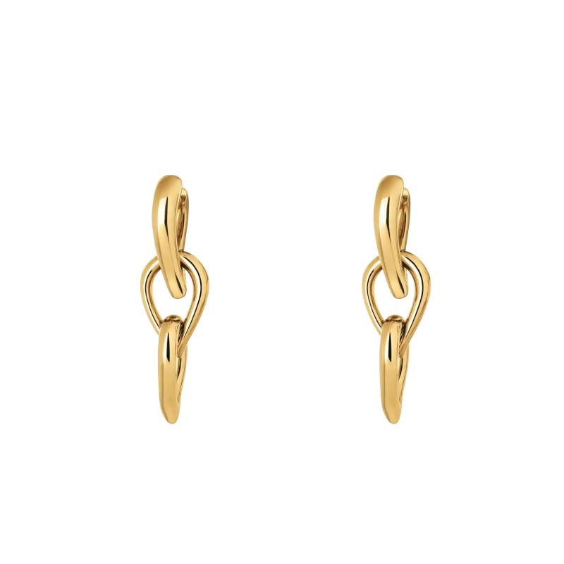 Boucles d'Oreilles Pendantes Sculptured Drops en Acier Doré - 35000917 - Calvin Klein