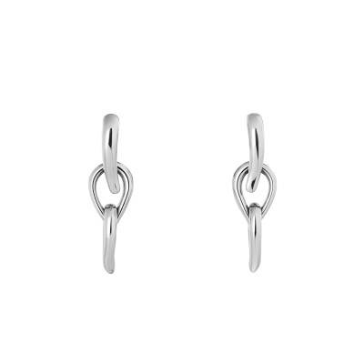 Gray Stainless Steel Sculptured Drops Drop Earrings - 35000916 - Calvin Klein