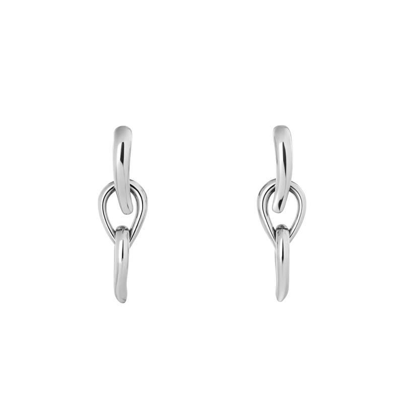 Boucles d'Oreilles Pendantes Sculptured Drops en Acier Gris - 35000916 - Calvin Klein