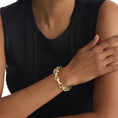 Gold-Tone Stainless Steel Sculptured Drops Chain Bracelet, Length 17.50 cm - 35000915 - Calvin Klein