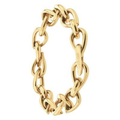 Bracelet Chaîne Sculptured Drops en Acier Doré, Longueur 17,50 cm - 35000915 - Calvin Klein