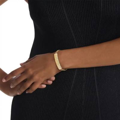 Gold-Tone Stainless Steel Modern Repetition Bracelet, Adjustable Length 16 cm - 35000942 - Calvin Klein