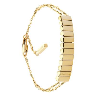 Gold-Tone Stainless Steel Modern Repetition Bracelet, Adjustable Length 16 cm - 35000942 - Calvin Klein