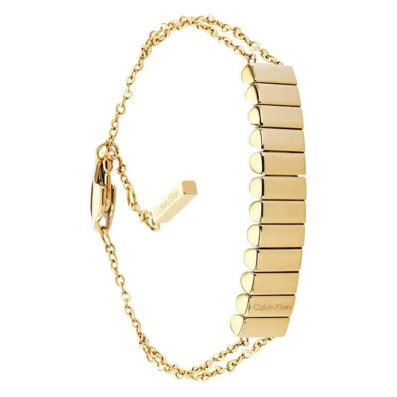 Gold-Tone Stainless Steel Modern Repetition Bracelet, Adjustable Length 16 cm - 35000942 - Calvin Klein