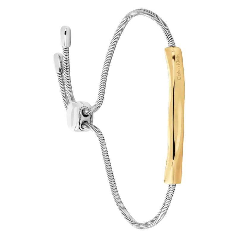 Bracelet Gradiant Waves en Acier Gris & Doré, Longueur 16,50 cm Ajustable - 35000946 - Calvin Klein
