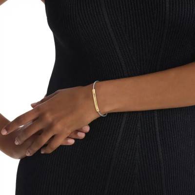 Bracelet Gradiant Waves en Acier Gris & Doré, Longueur 16,50 cm Ajustable - 35000946 - Calvin Klein