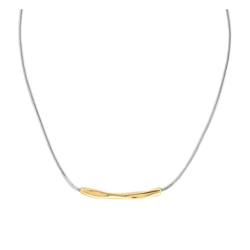 Collier Gradient Waves en Acier Gris & Doré, Longueur 50 cm Ajustable - 35000945 - Calvin Klein