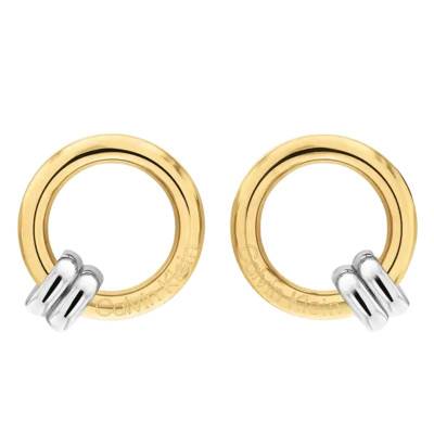 Gray & Gold Steel Duality Hoop Earrings - 35000926 - Calvin Klein