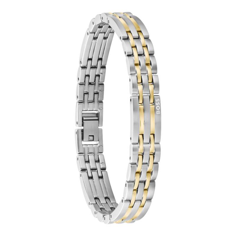 Bracelet Wesley en Acier Gris & Doré, Longueur 17,5 cm Ajustable- 1580813 - Boss