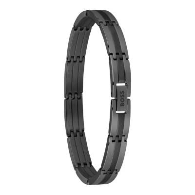 Bracelet Brooks en Acier Noir, Longueur 17,5 cm Ajustable - 1580804 - Boss