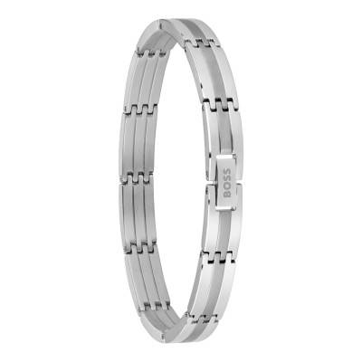 Brooks Gray Steel Bracelet, Adjustable Length 17,5 cm - 1580803 - Boss