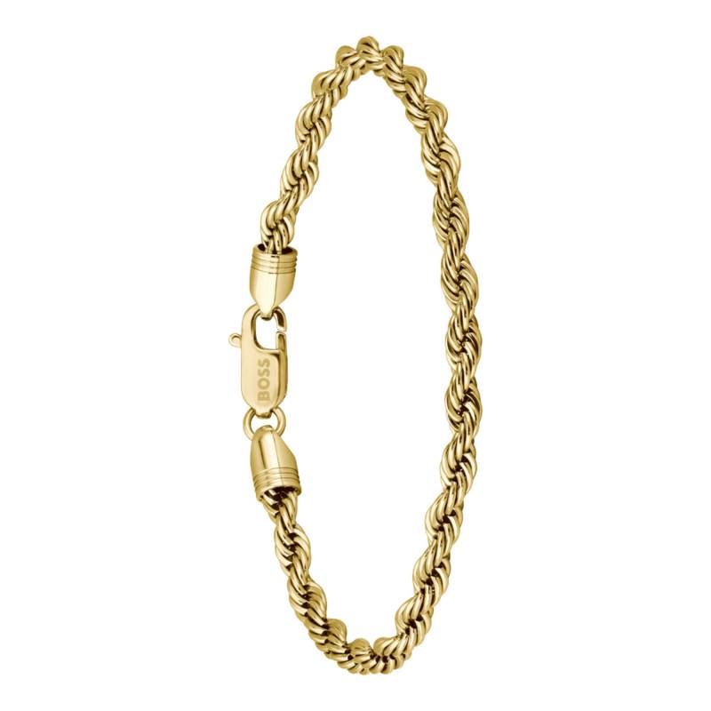Bracelet Myles Maille Cordon en Acier Doré, Longueur 19 cm - 1580810M - Boss