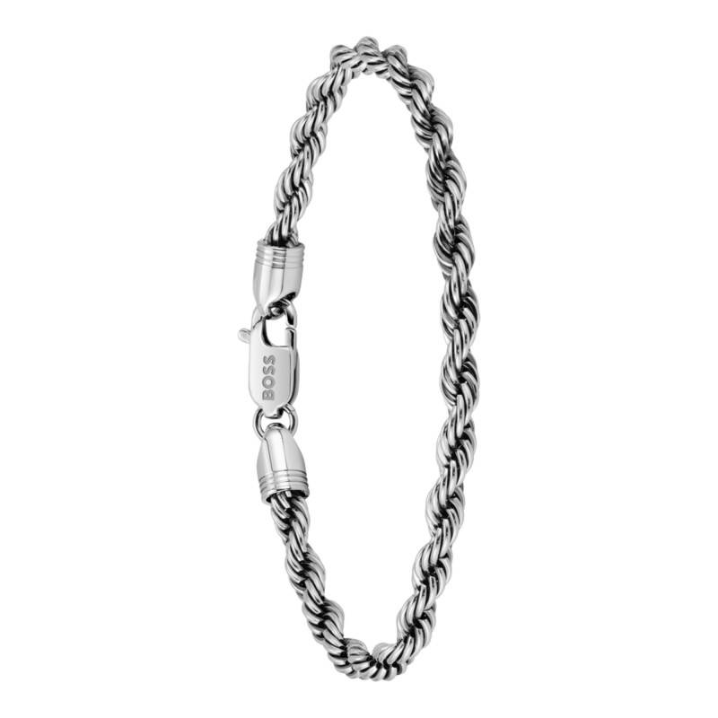 Bracelet Myles Maille Cordon en Acier Gris, Longueur 19 cm - 1580809M - Boss