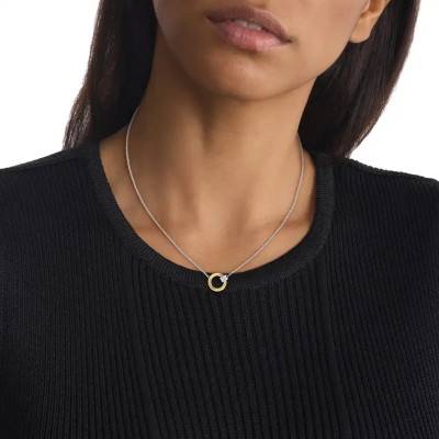 Collier Duality en Acier Gris & Doré, Longueur 50 cm Ajustable - 35000925 - Calvin Klein