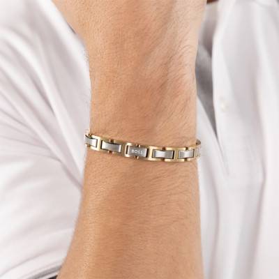 Nolan Gray & Gold-Tone Two-Tone Steel Bracelet, Adjustable Length 17.5 cm - 1580793 - Boss