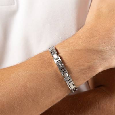 Bracelet Nolan en Acier Gris, Longueur 17,5 cm Ajustable -1580792 - Boss