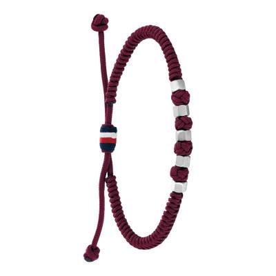 Red Nylon & Steel Bracelet, Adjustable Length - 2790678 - Tommy Hilfiger