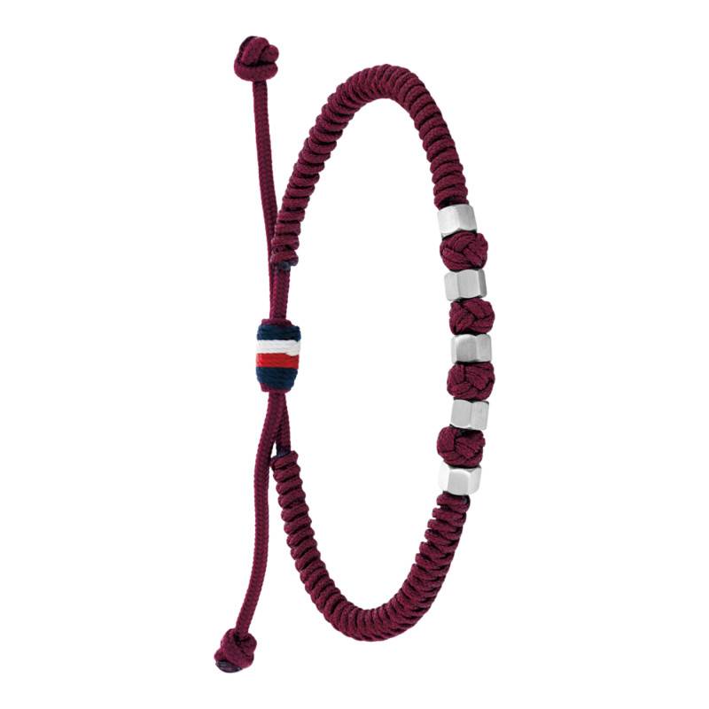 Red Nylon & Steel Bracelet, Adjustable Length - 2790678 - Tommy Hilfiger
