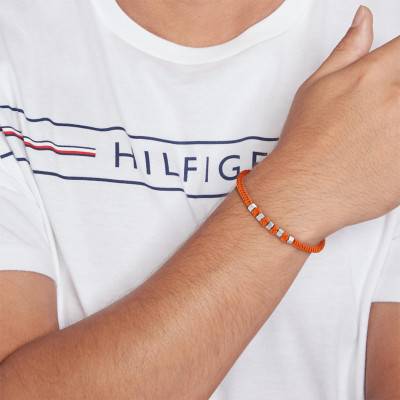 Bracelet en Nylon Orange & Acier, Longueur Ajustable - 2790679 - Tommy Hilfiger