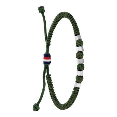 Khaki Green Nylon & Steel Bracelet, Adjustable Length - 2790680 - Tommy Hilfiger