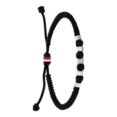 Black Nylon & Steel Adjustable Length Bracelet - 2790681 - Tommy Hilfiger