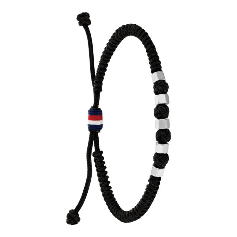 Black Nylon & Steel Adjustable Length Bracelet - 2790681 - Tommy Hilfiger
