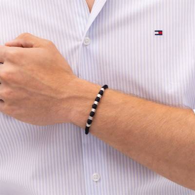 Black Nylon & Steel Adjustable Length Bracelet - 2790681 - Tommy Hilfiger