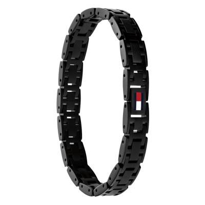 Black Steel H-Link Adjustable Bracelet 19 cm - 2790717 - Tommy Hilfiger