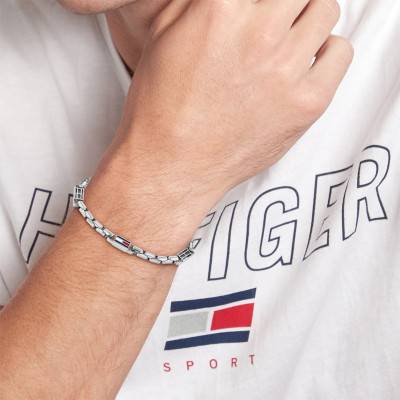 Gray Steel Link Bracelet, Length 20 cm - 2790674 - Tommy Hilfiger